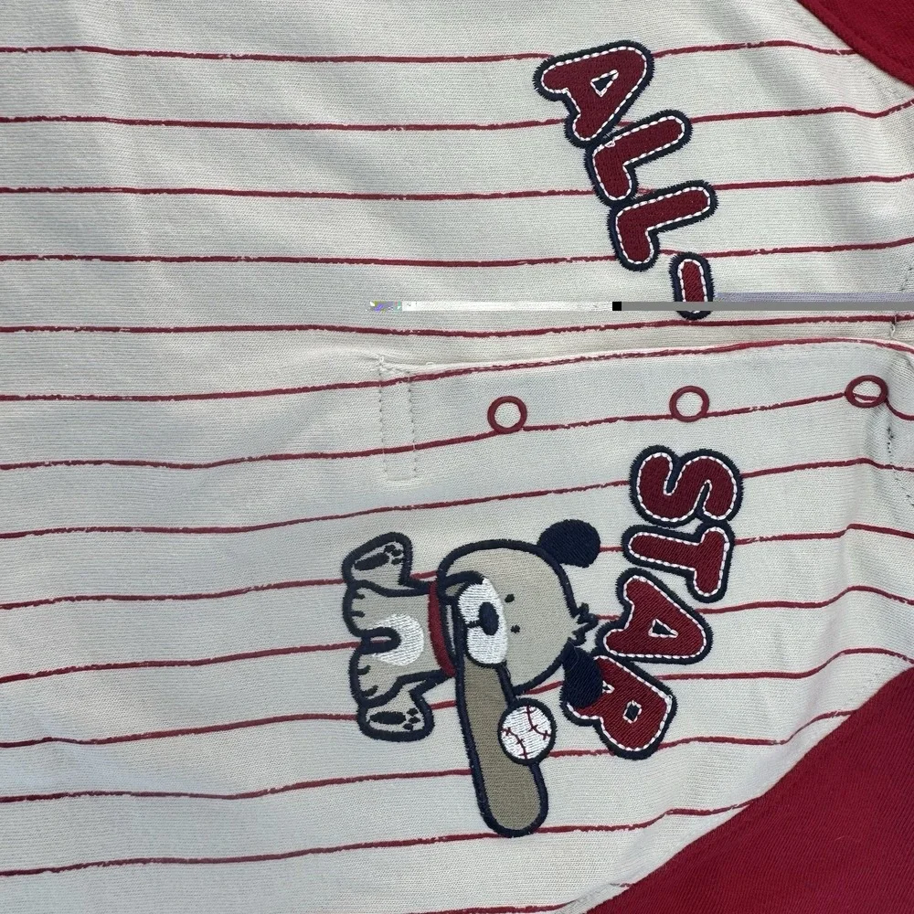 VTG Infant Boys All-Star Dog Baseball Snap Bottom Romper Bodysuit Baby Outfit 9M